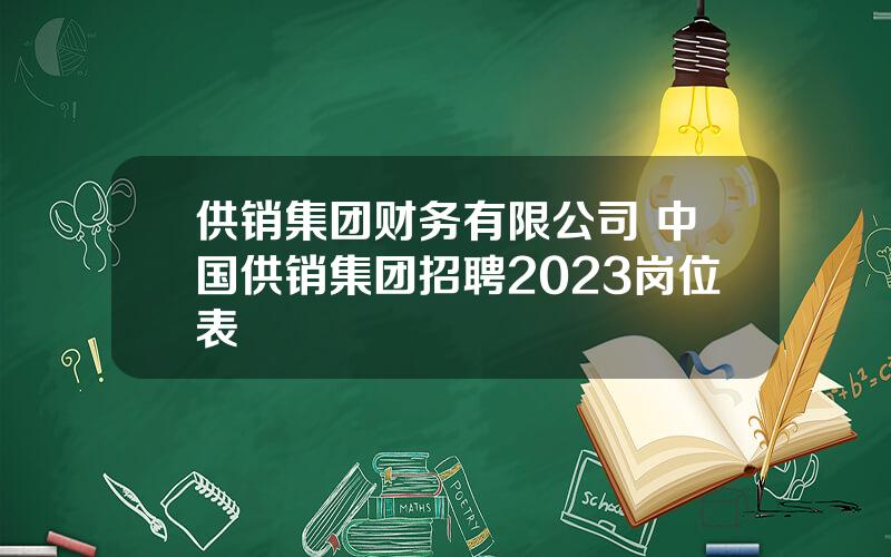 供销集团财务有限公司 中国供销集团招聘2023岗位表